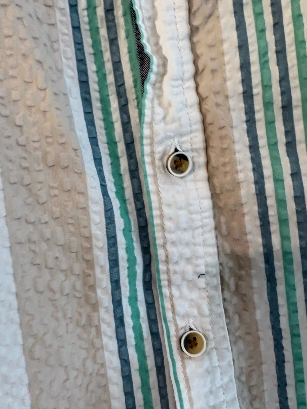 Boys Short-Sleeve Striped Button-Up Shirt - Green & Tan size 4